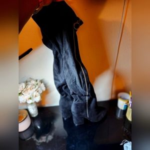 Brand new with box worn once .Black suede wide calf knee high boots size 9.5